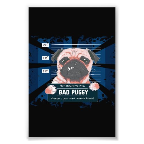   pug dog photo print