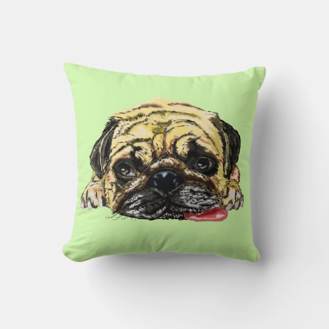 Pug Dog Pillow (Front)