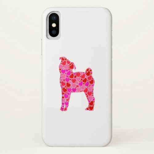 Pug Dog Pink Red Heart For Women Men Kids Gift iPhone XS Case