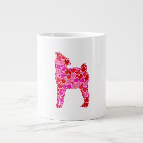 Pug Dog Pink Red Heart For Women Men Kids Gift Giant Coffee Mug