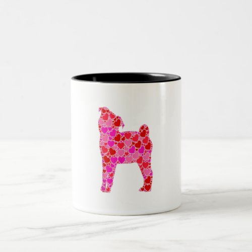 Pug Dog Pink Red Heart For Women Men Kids Gift Two_Tone Coffee Mug