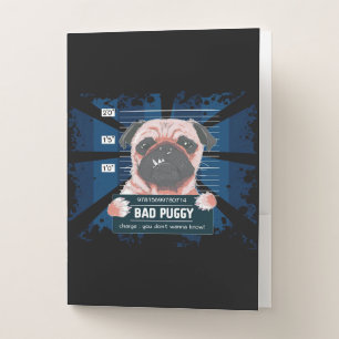 pug dog pocket folder