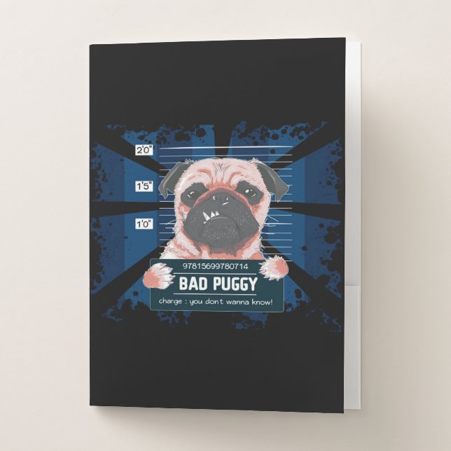 pug dog  pocket folder (Front)