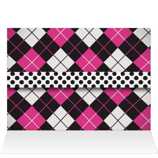 Pug Dog Punk Rock Pink Argyle (Inside Horizontal (Top))