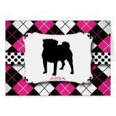 Pug Dog Punk Rock Pink Argyle (Front Horizontal)