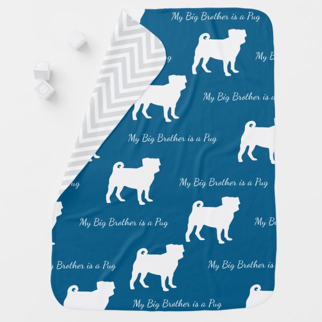Pug Dog Puppy Baby SHower Blanket (In Situ)