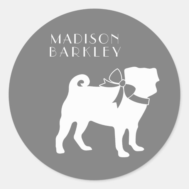 Pug Dog Puppy Classic Round Sticker (Front)