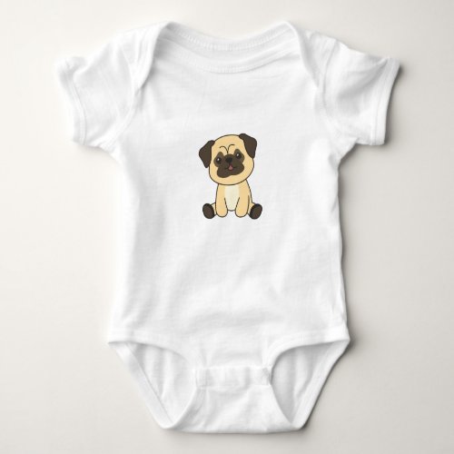 Pug Dog Puppy Dog Baby Bodysuit