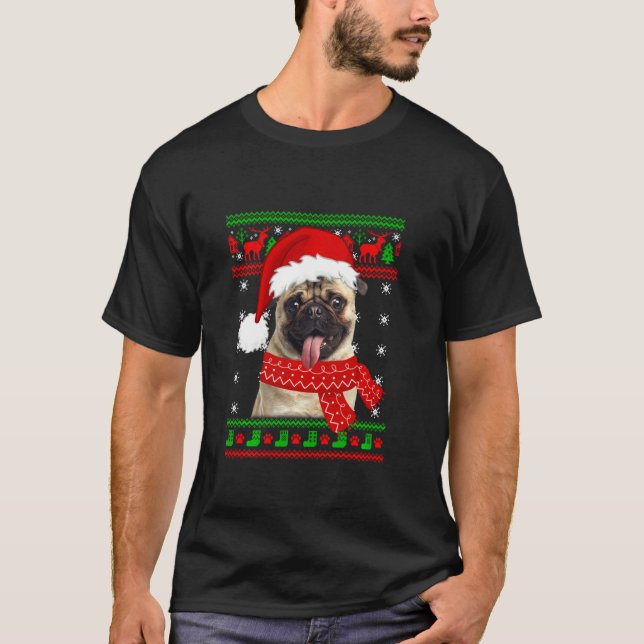 Pug Dog Puppy Dog Lover Ugly Christmas Sweater Fam (Front)