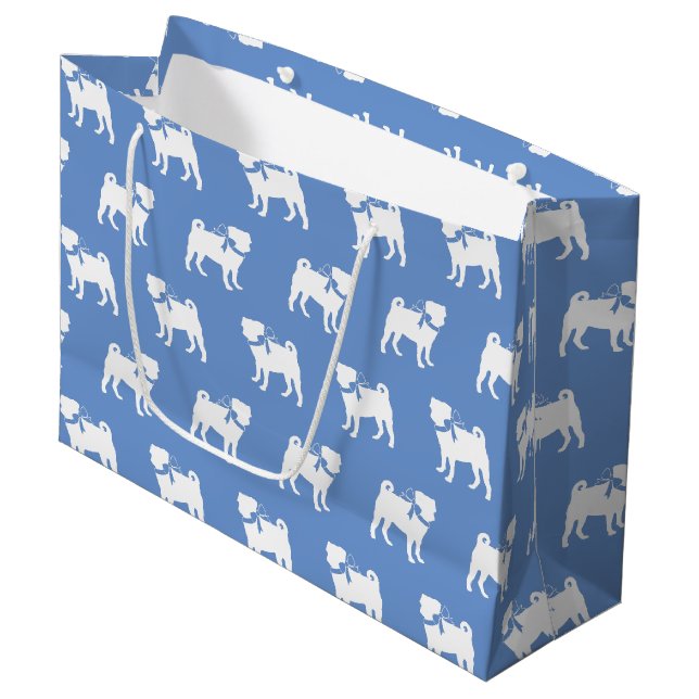 Pug Dog Puppy Large Gift Bag (Front Angled)