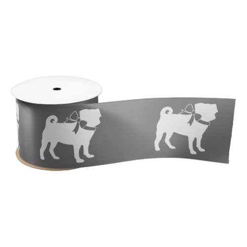 Pug Dog Puppy Satin Ribbon