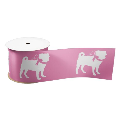 Pug Dog Puppy Satin Ribbon