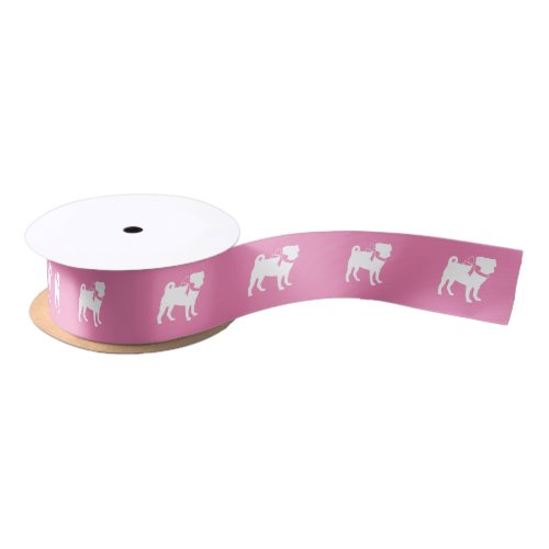 Pug Dog Puppy Satin Ribbon