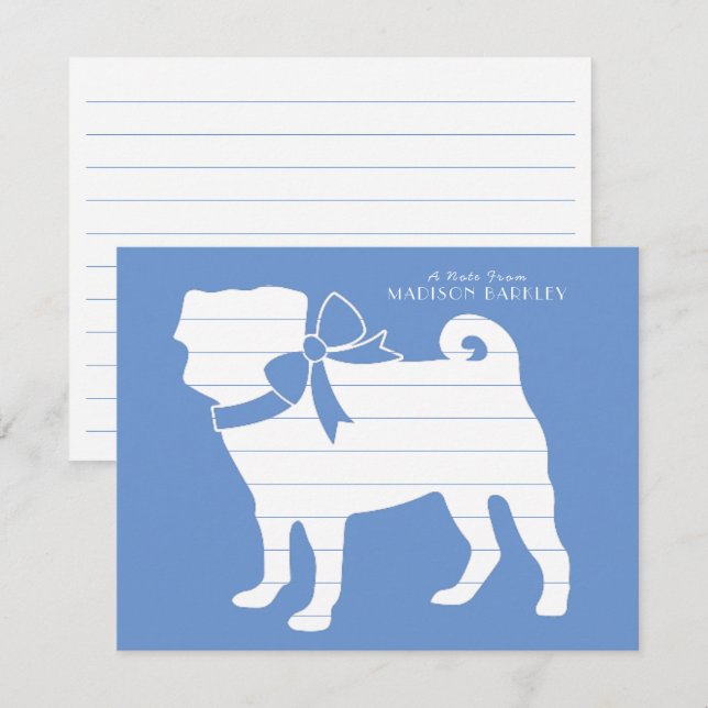 Pug Dog Puppy Thank You Card (Front/Back)