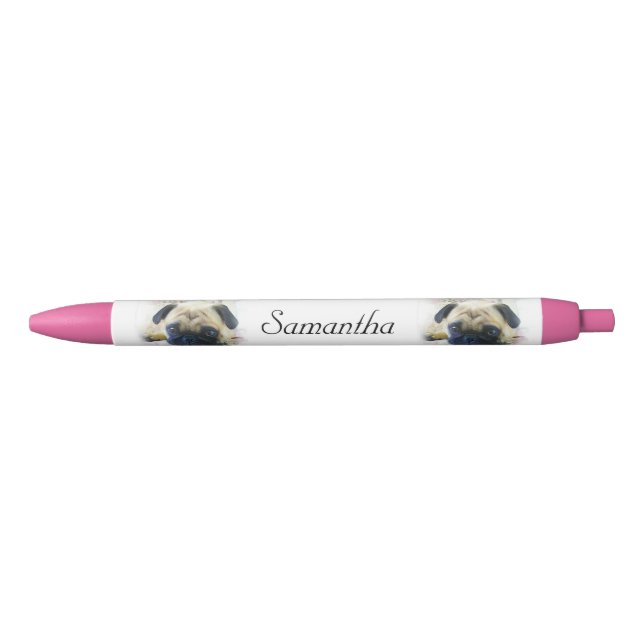 Pug dog Red personalized pen (Front)