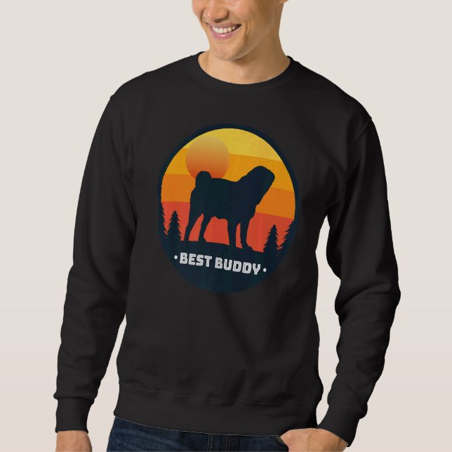 Pug Dog Retro Sweatshirt (Front)