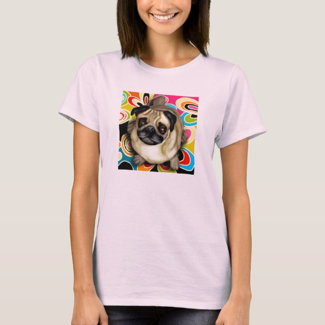 PUG DOG RETRO T-Shirt (Front)