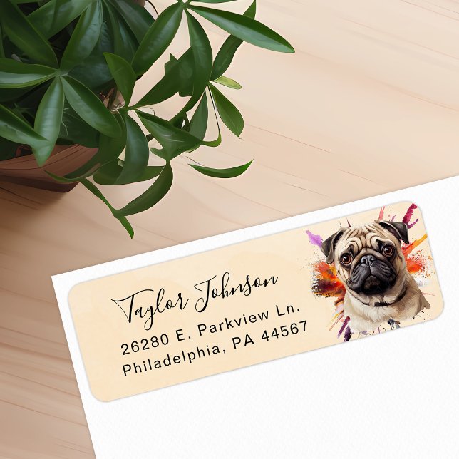 Pug Dog Return Address Label (Creator Uploaded)