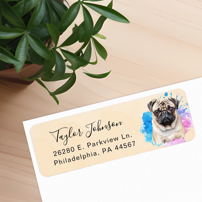 Pug Dog Return Address Label (Creator Uploaded)