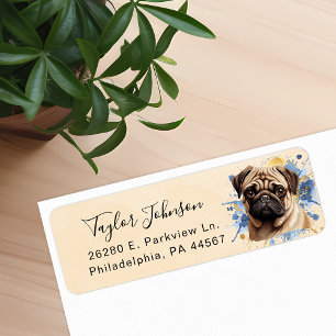 Pug Dog Return Address Label