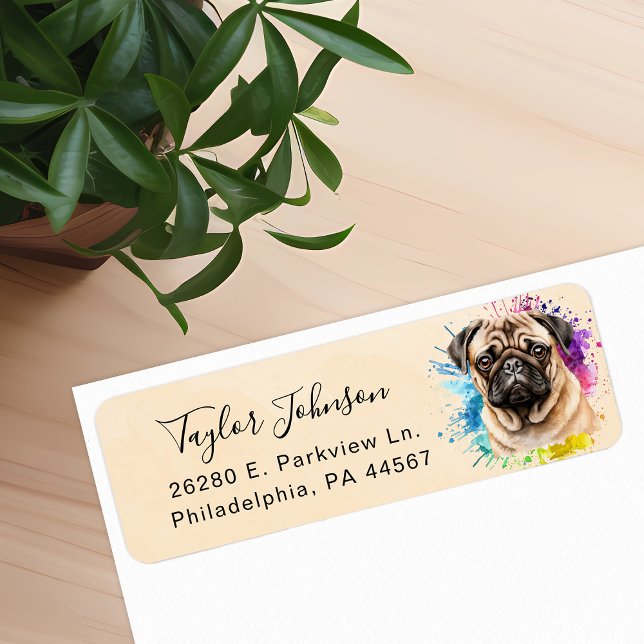 Pug Dog Return Address Label (Creator Uploaded)