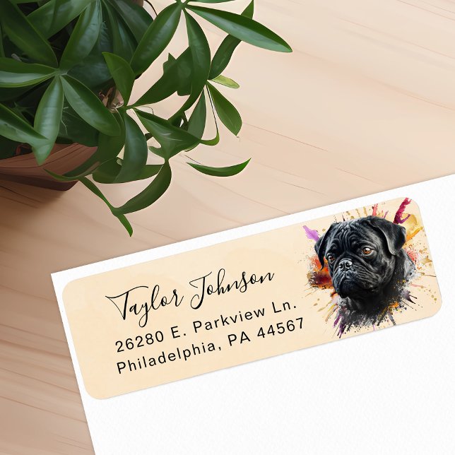 Pug Dog Return Address Label (Creator Uploaded)
