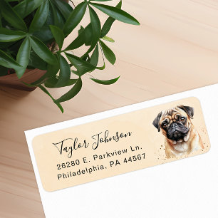 Pug Dog Return Address Label