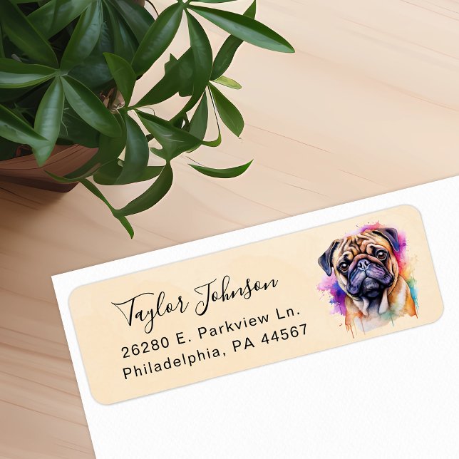 Pug Dog Return Address Label (Creator Uploaded)