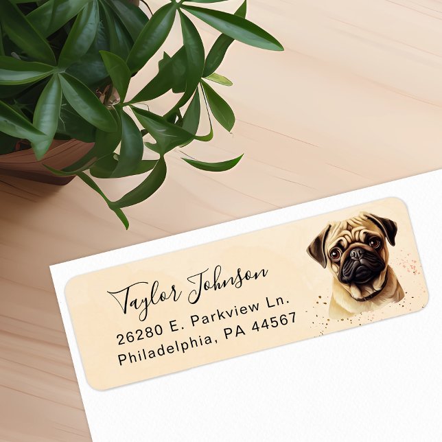 Pug Dog Return Address Label (Creator Uploaded)