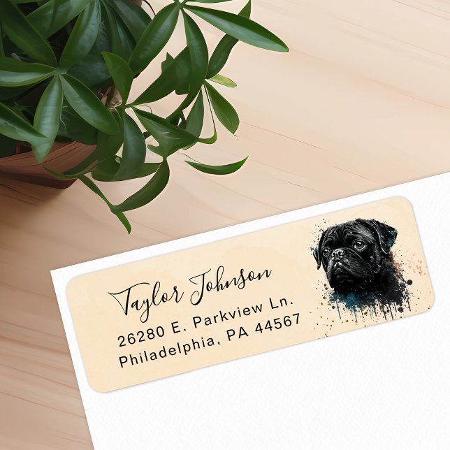 Pug Dog Return Address Label (Creator Uploaded)