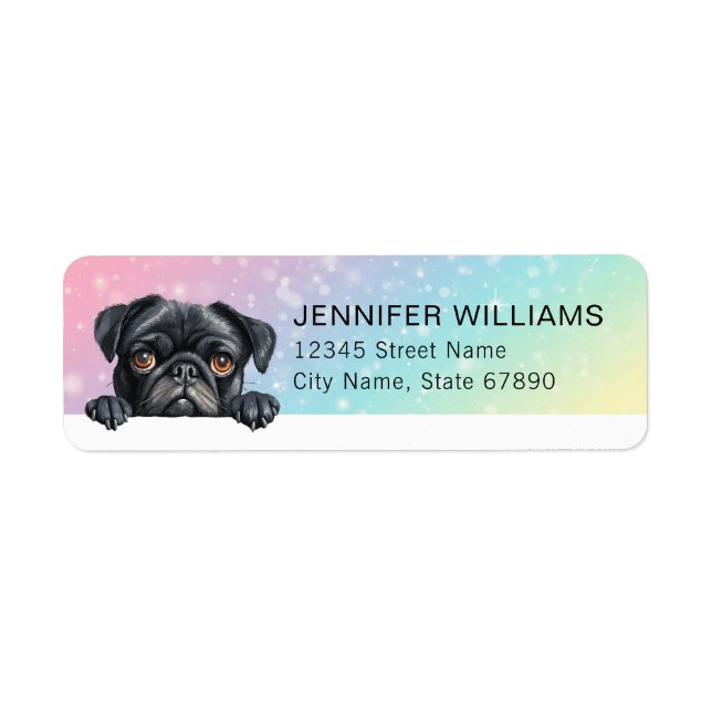 Pug Dog Return Address Labels (Front)