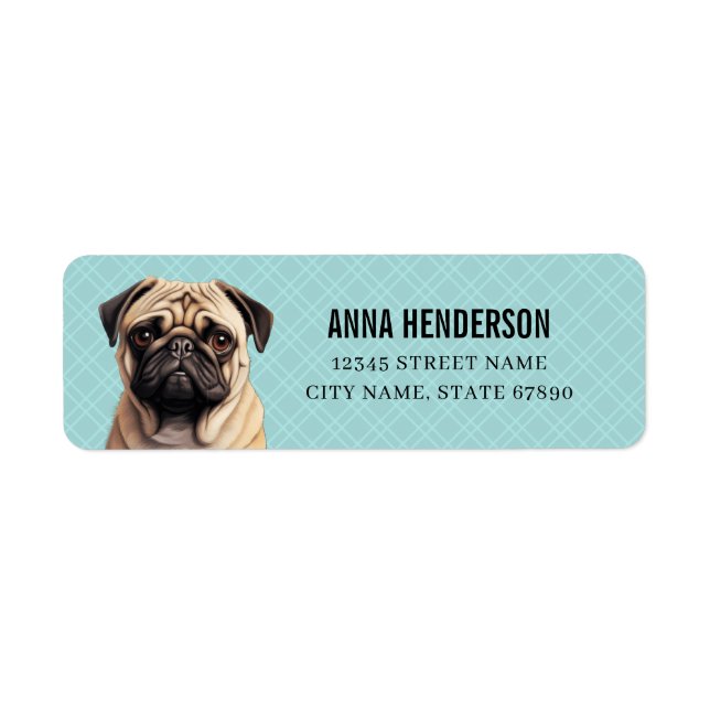 Pug Dog Return Address Labels (Front)