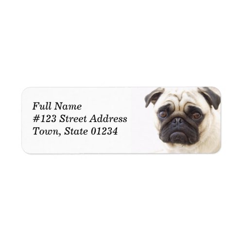Pug Dog Return Address Mailing Label
