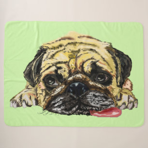 Pug Dog Sherpa Blanket