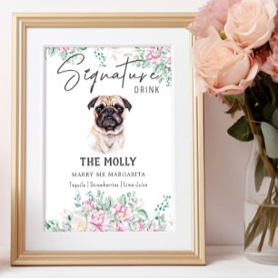 Pug Dog Signature Drink Sign