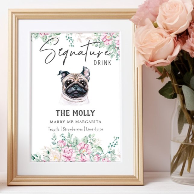 Pug Dog Signature Drink Sign (Creator Uploaded)