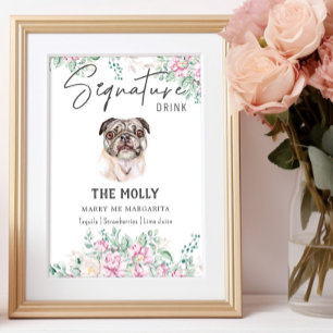 Pug Dog Signature Drink Sign