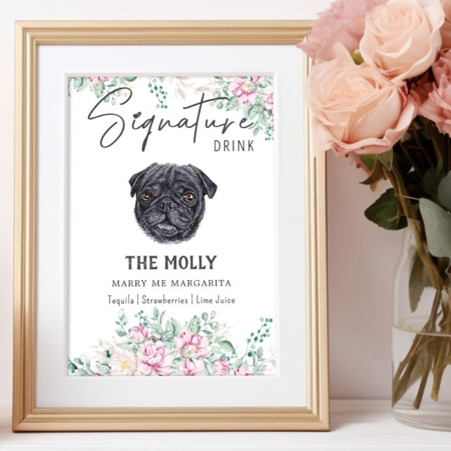 Pug Dog Signature Drink Sign (Creator Uploaded)