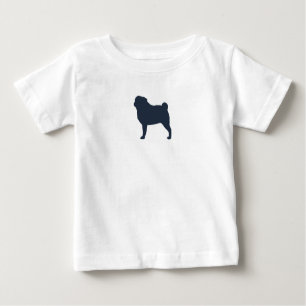 Pug Dog Silhouette Cool Pug Lover's Baby T-Shirt