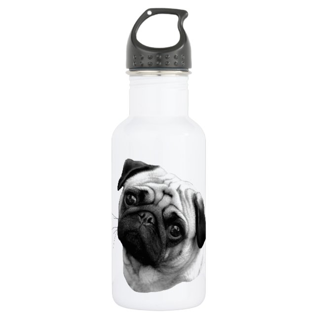 Pug Dog Stainless Steel Water Bottle (Front)