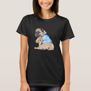 Pug Dog Tattoo I Love Mom Mother Day T-Shirt