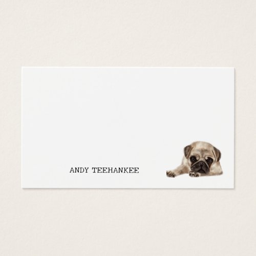Pug Dog Thank You Note Gift Note Card Minimalist