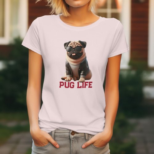 Pug Dog _Themed Design Cute Pug Illustration T_Shirt