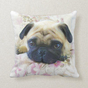 Pug Dog Throw Pillow