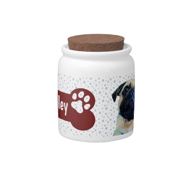 Pug Dog Treat Jar (Front)