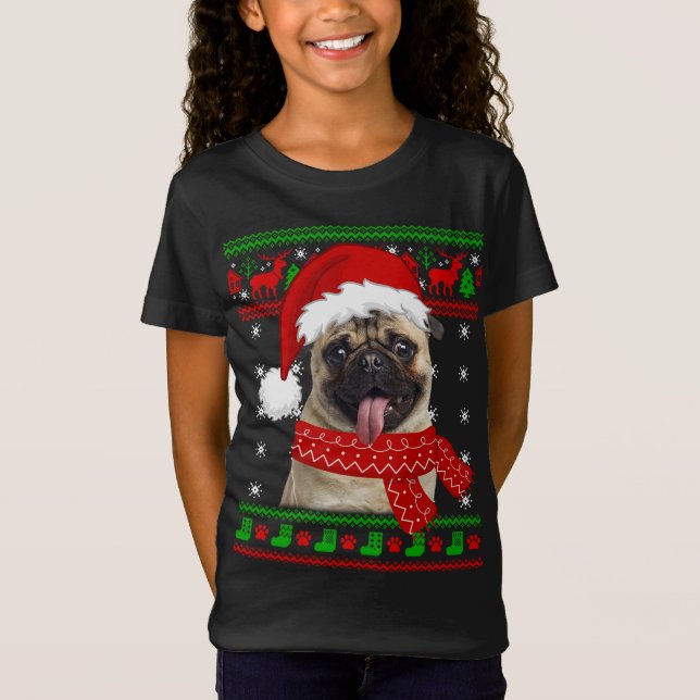 Pug Dog Ugly Sweater Christmas Puppy Dog Lover (Front)