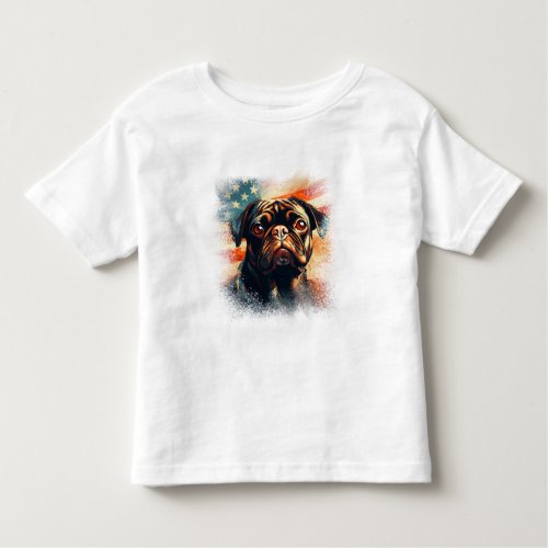Pug dog USA design Toddler T_shirt