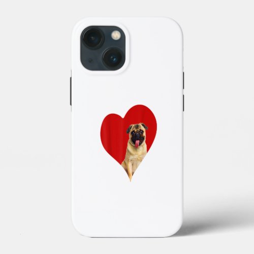 Pug Dog Valentine Heart For Puppy And Animal Lover iPhone 13 Mini Case