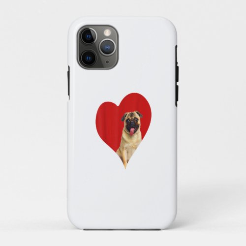 Pug Dog Valentine Heart For Puppy And Animal Lover iPhone 11 Pro Case