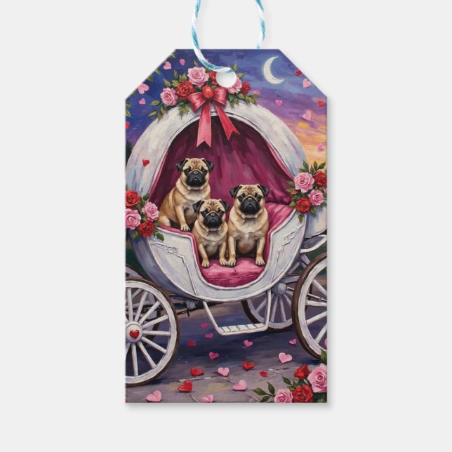 Pug Dog Valentine's Day Gift Tags (Front)